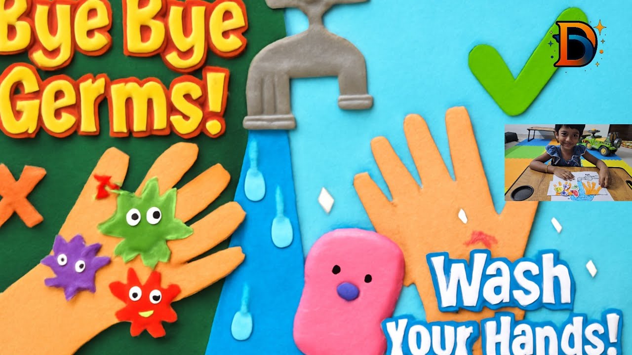 Amazing Hand Washing Craft for Kids! 🚰💦 See Germs Disappear! | Dira & Divin