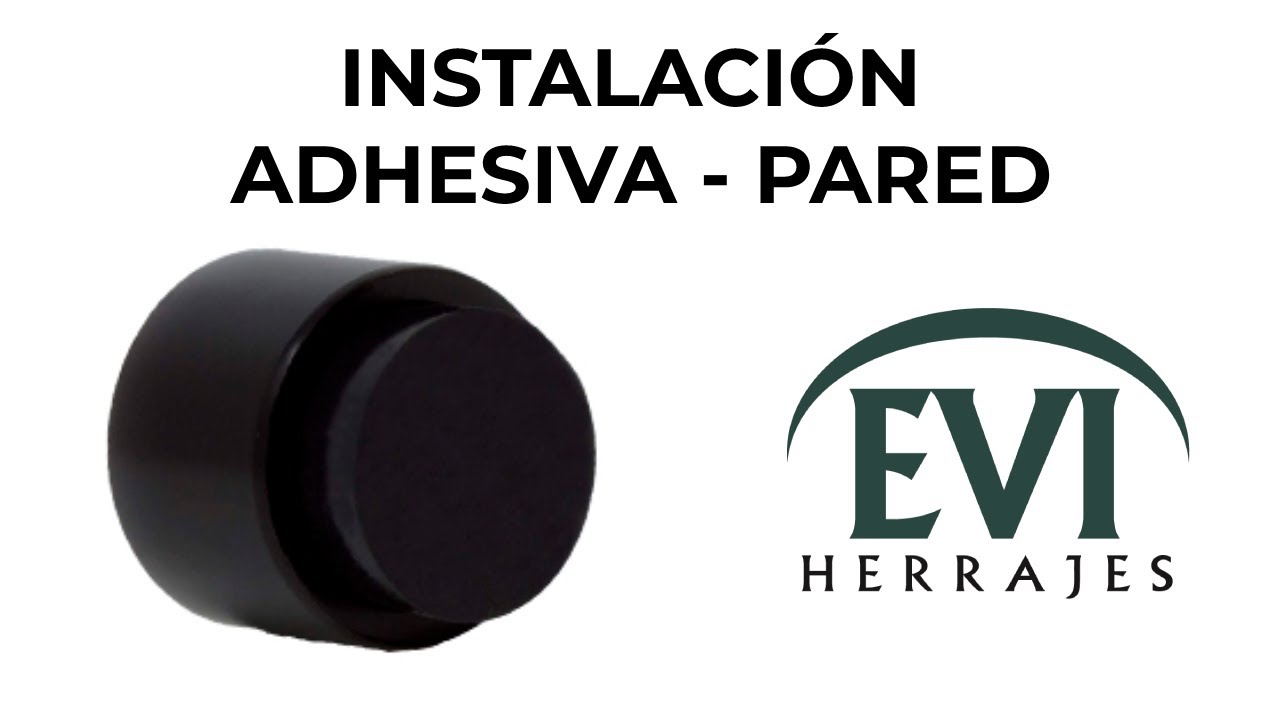 EVI Herrajes Deurstopper, zwart, zelfklevend, 24 x 20 mm, roestvrij staal met beschermend rubber, voor binnen en buiten, deurbescherming, model I-04019324NG