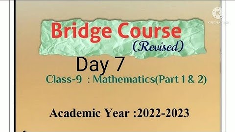 Class 9 | Bridge course | Day 7 | Subject Maths  | सेतू  अभ्यासक्रम इयत्ता नववी  | दिवस सातवा