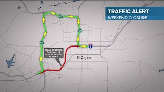 I-8 east freeway closed from El Cajon to La Mesa this weekend