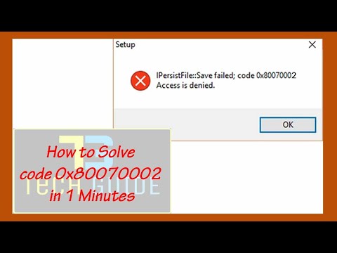 ipersistfileSave failed; code 0x80070002