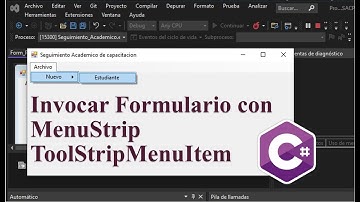 Crear menú en C# y llamar Formulario con MenuStrip  - ToolStripMenuItem  V1.1