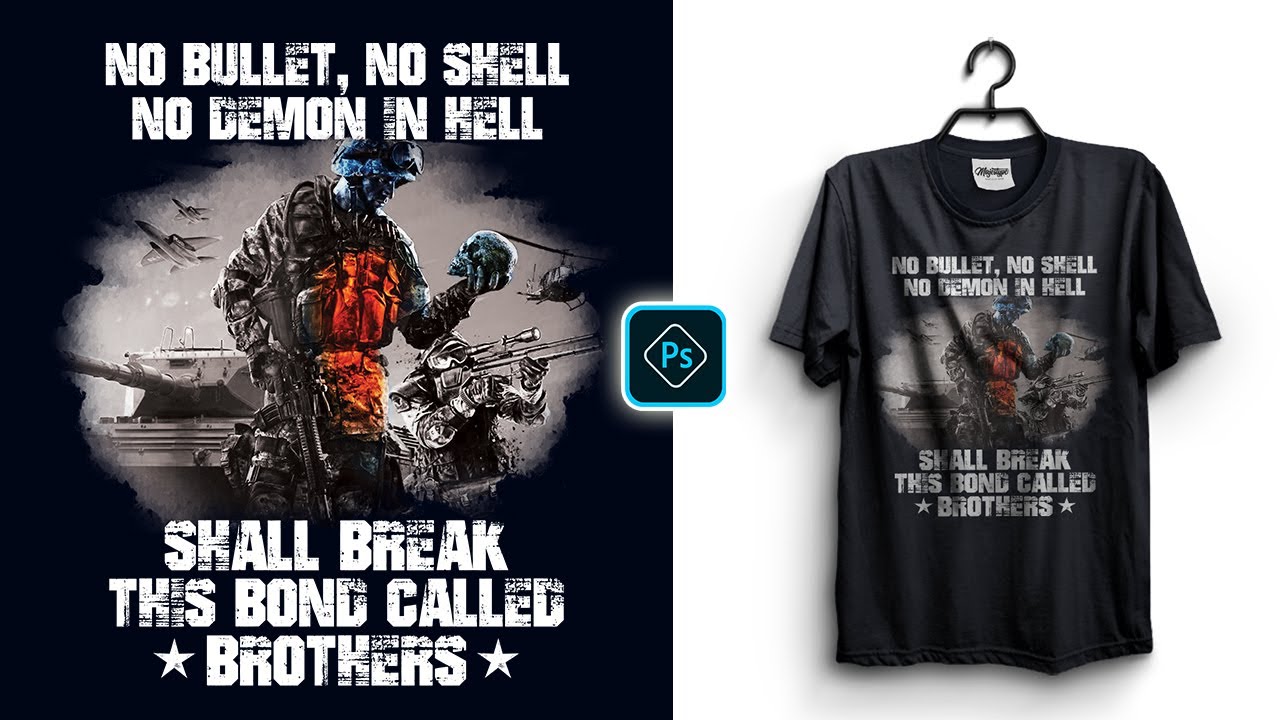 Battlefield 2042 T-Shirt Design For Redbubble In Adobe Photoshop CC Tutorial