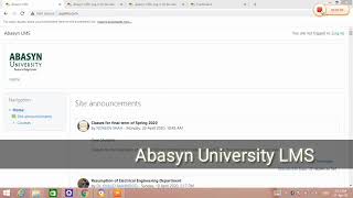 Famous Abasyn University LMS || Peshawar Campus|| Assignment Submission Profile