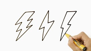 How to Draw Lightning Bolts | Easy Step by Step | Draw with Sketchy