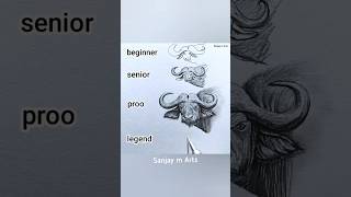 how to draw buffalo 🐃 #shortsart #drawing #art #shorts #sanjaymarts #slowlow