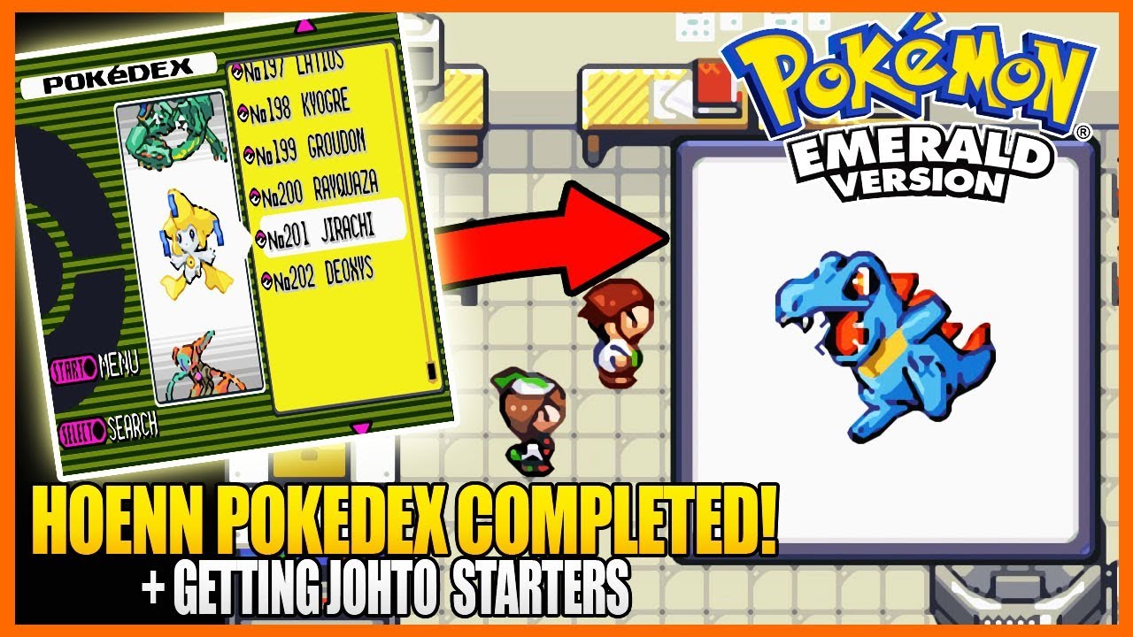 Pokemon Emerald Hoenn Pokedex Chikorita Cyndaquil Totodile Distribution  Service