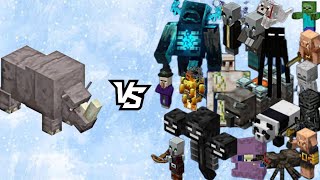 Minecraft Rhinoceros V's All Mob battle|#minecraft