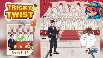 Tricky Twist Puzzle – Level 24 find the groom find the bride Walkthrough Solutions | iOS / Android