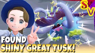 Shiny Great Tusk Found Using Fighting Sandwich! Live Shiny Reaction in Pokemon Scarlet