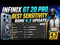 Infinix GT 20 Pro Best Sensitivity Bgmi 4.3 Update | GT 20 Pro Infinix Sensitivity Code Bgmi