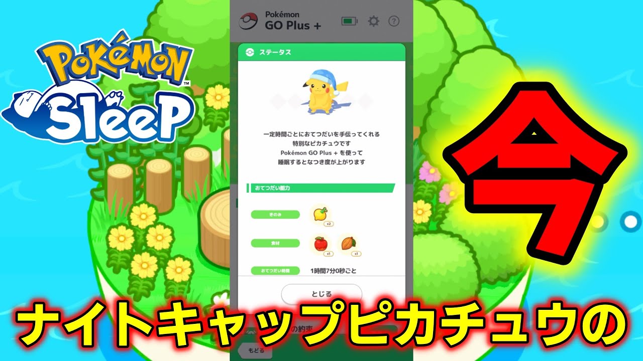 ポケモンスリープ】ナイトキャップピカチュウの今のステータス！ - YouTube