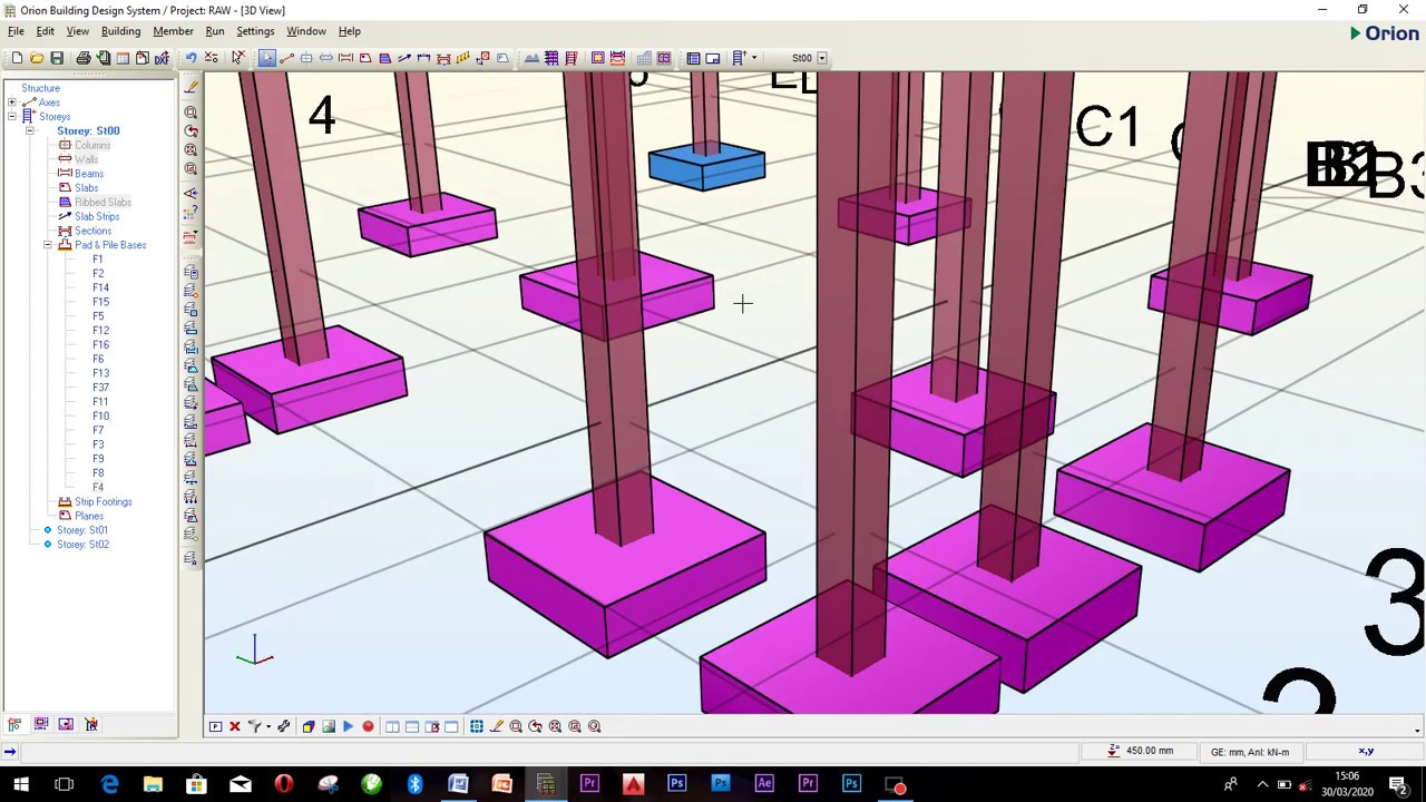 Design Of Pad Footing Using Csc Orion Complete Tutorial With Detailing Youtube