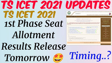 TS ICET 2021 1st Phase Seat Allotment Results will be Release Tomorrow//Ts Icet 2021 Latest Update