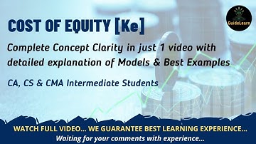Financial Management | Cost of Equity | CA, CMA Inter & CS Executive | CA Sagar Kasat
