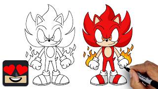 How To Draw Fire Sonic | Sonic the Hedgehog