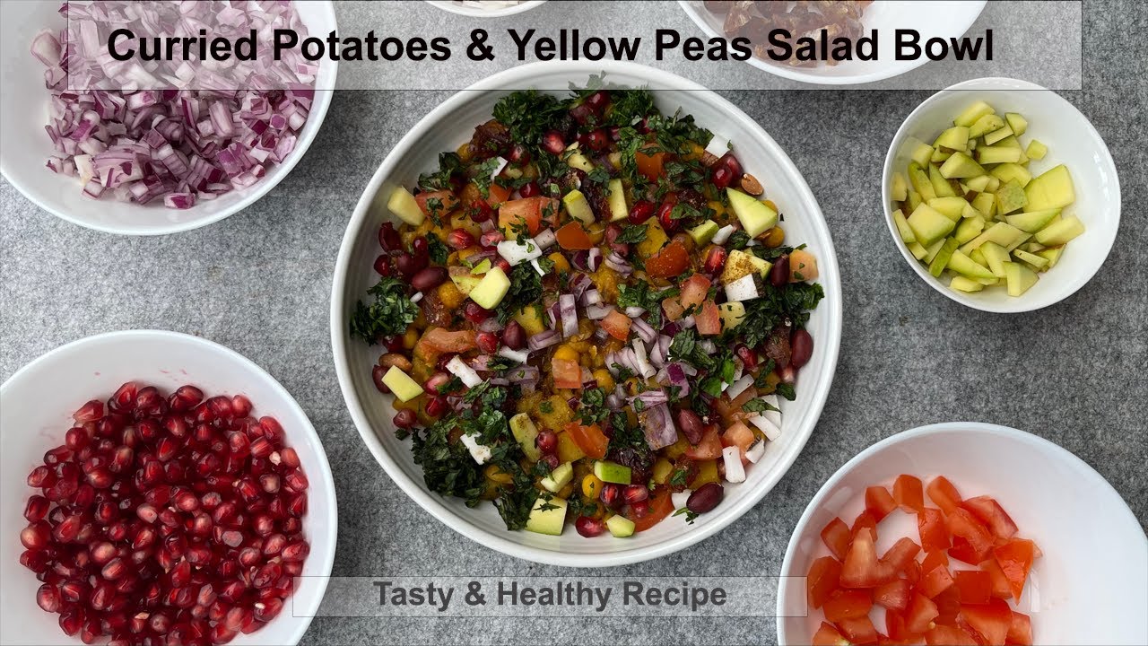 Curried Potatoes and Yellow Peas Salad Bowl A Tasty and Healthy