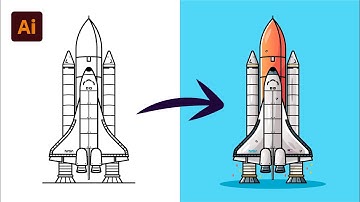 Adobe Illustrator Tutorial: How to draw a Rocket Vector (HD)