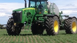 Spraying with John Deere 4940 sprayer.