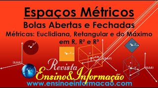 ESPAÇOS MÉTRICOS | BOLAS ABERTAS e FECHADAS - Métricas Euclidiana, Retangular e Métrica do Máximo screenshot 2