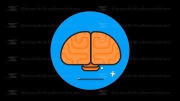 Brain Premium flat icon animated with alpha channel