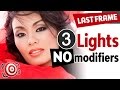 Three light portrait headshot and beauty lighting with no lighting modifiers