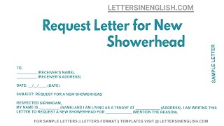 Request Letter For New Showerhead - Sample Letter Requesting a New Showerhead