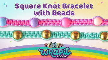 Square Knot Bracelet with Beads Macrame Bracelet Wrapit Loom Tutorial by Angelynn (TutorialsByA™)