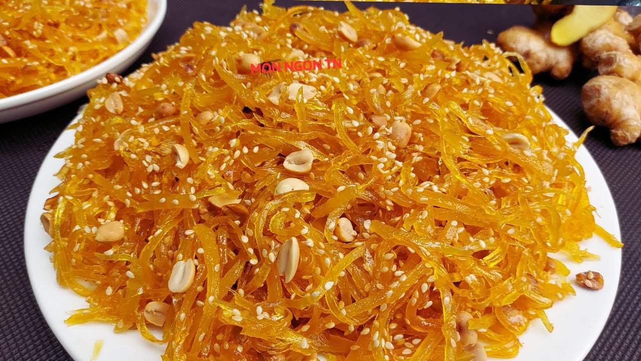 Cách Làm Mứt Gừng Sợi Dẻo Trong Veo Công Thức chi tiết dễ thành công