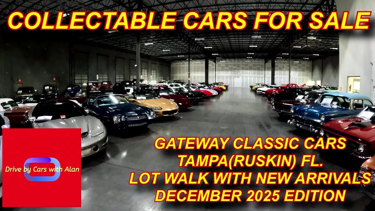 Коллекционные автомобили на продажу. Gateway Classic Cars of Tampa. Осмотр автостоянки с указание...
