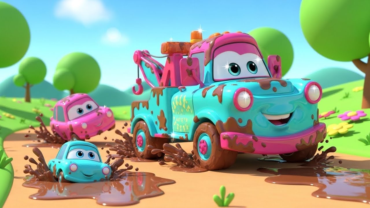 Muddy Toy Truck Saves the Stuck Cars | Fun Kids Adventure Story