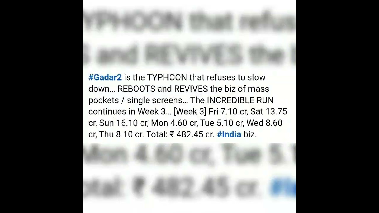 Gadar 2 Week 3 box office collection