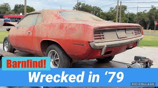 Wrecked in ‘79: this barnfind 1970 Plymouth Barracuda has been off the road for 47 years!!