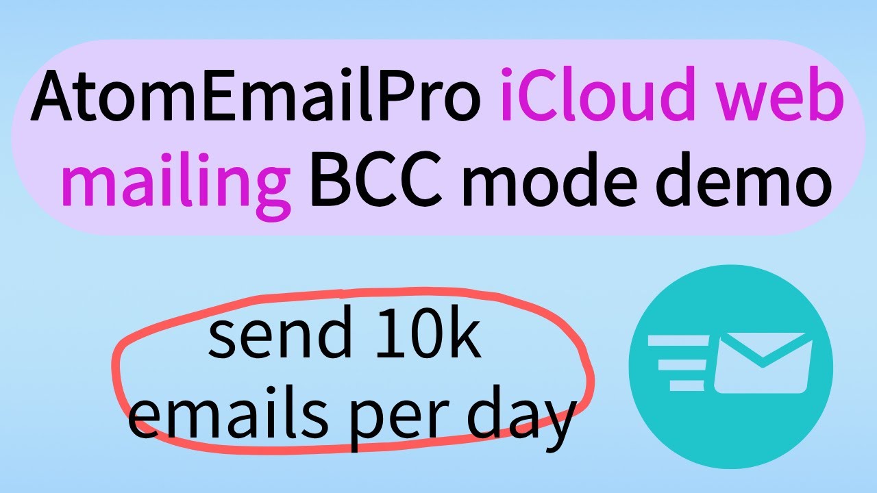 AtomEmailPro iCloud Webmailing Demo (BCC sending) | Bulk Email Sender | Mailer Bot | Send 10K emails
