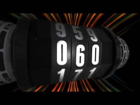 1 Minute Spinning Odometer Countdown timer! Count the seconds to zero