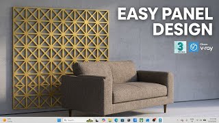 3D Panel Wall Design 3DS Max | Modern Interior Hindi Tutorial! 🔥