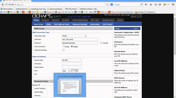 Hướng dẫn cài đặt mạng trên dd-wrt