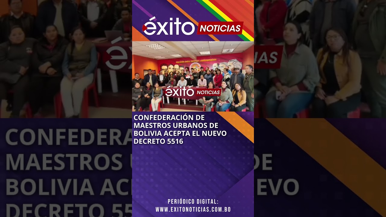 Confederación de Maestros Urbanos de Bolivia acepta el nuevo decreto 5516