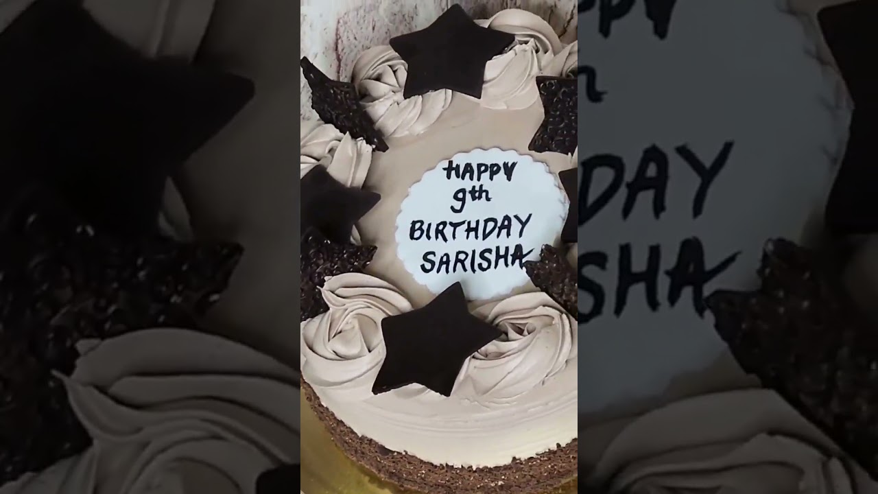 9th birthday cake | 9 years cake | cake for girl | whipped cream chocolate cake| chocolate toppers