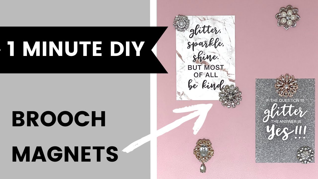 repurpose old brooches, buttons or pendants into fridge magnets - Go Make Me