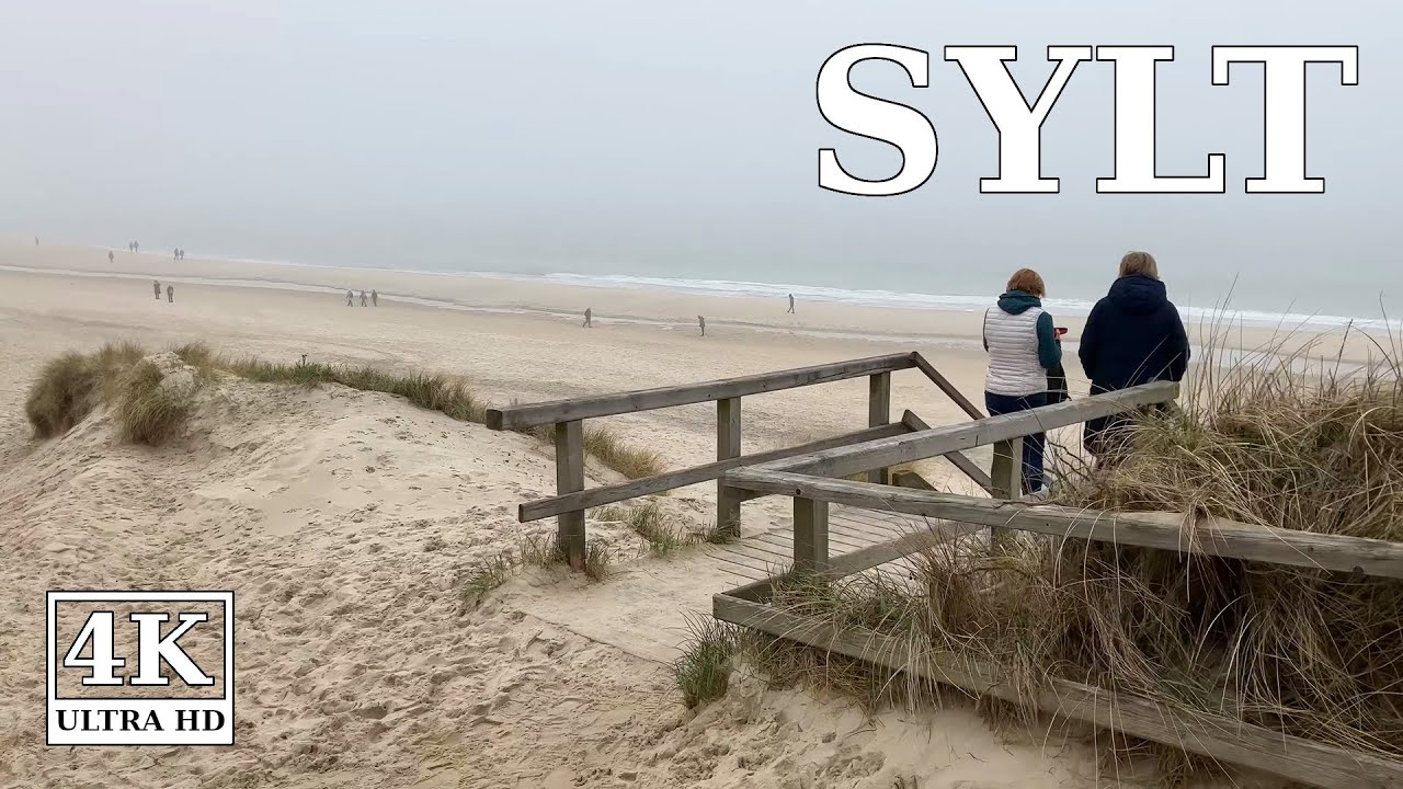 Westerland Sylt (Strand Asklepios) 🇩🇪 4K UHD virtual walking Deutschland