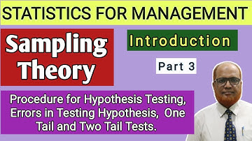 Statistics for Management II Sampling Theory II Introduction II Theory Explained II Part 3 II Khans