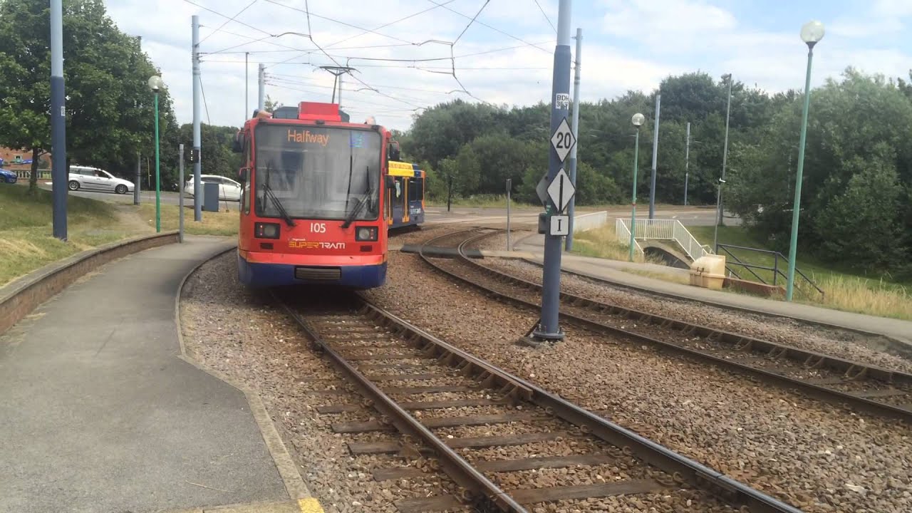 Sheffield Supertram 105 leaves Beighton/Drake House Lane YouTube