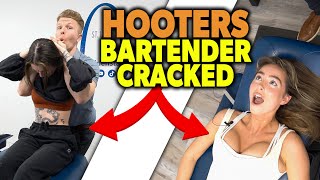 LOUD Cracks & SHOCKED Reactions | Hooters Bartender & First Chiropractic Adjustment!