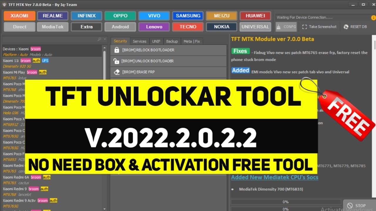 TFT Unlock Tool. Tft tool