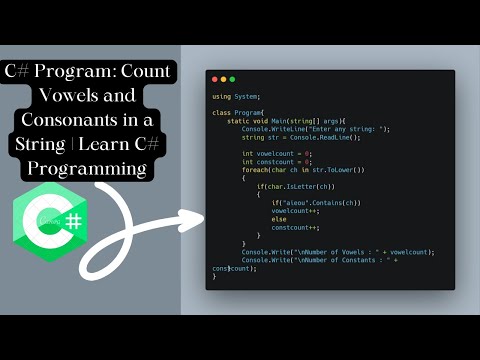 C# Program: Count Vowels and Consonants in a String | Learn C# Programming