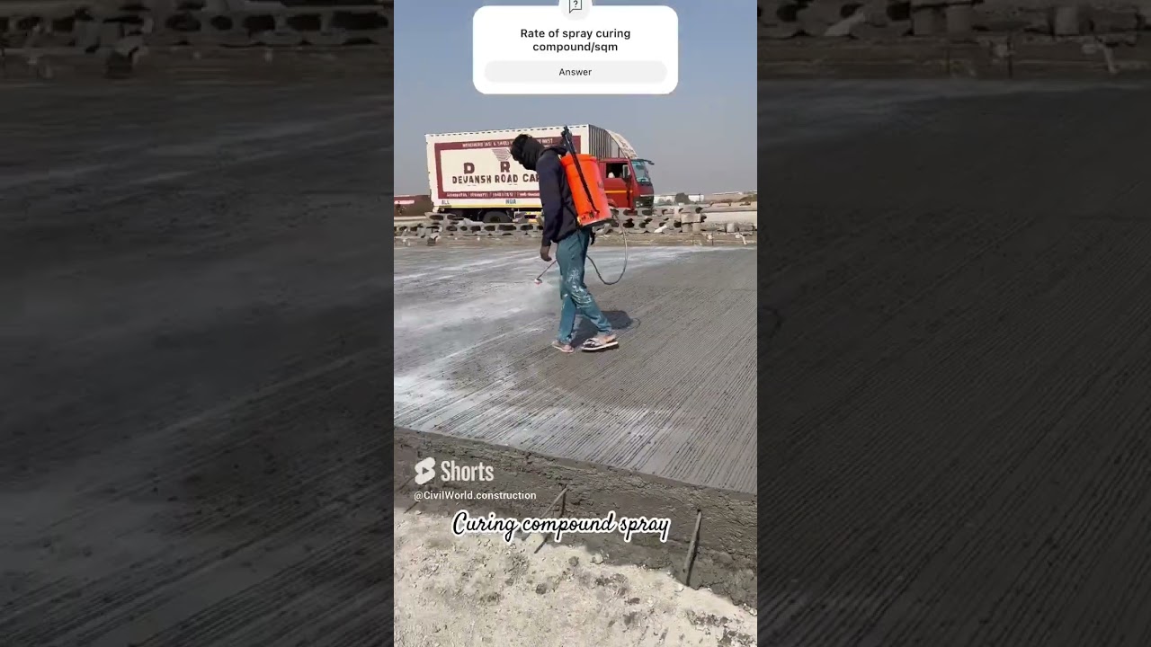 Application of curing compung 