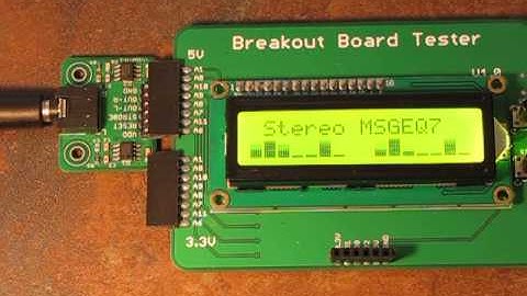 Stereo MSGEQ7 breakout board in action
