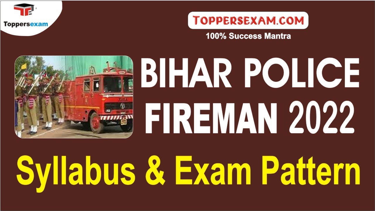 BIHAR POLICE FIREMAN Syllabus 2022 | Exam Pattern | Important Questions| Important Questions | MCQ