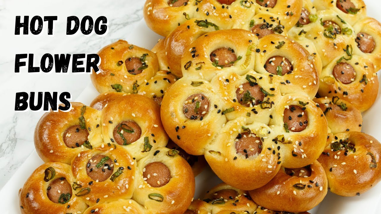 Chinese Bakery Style Hot Dog Flower Buns Japanese Milk Buns YouTube